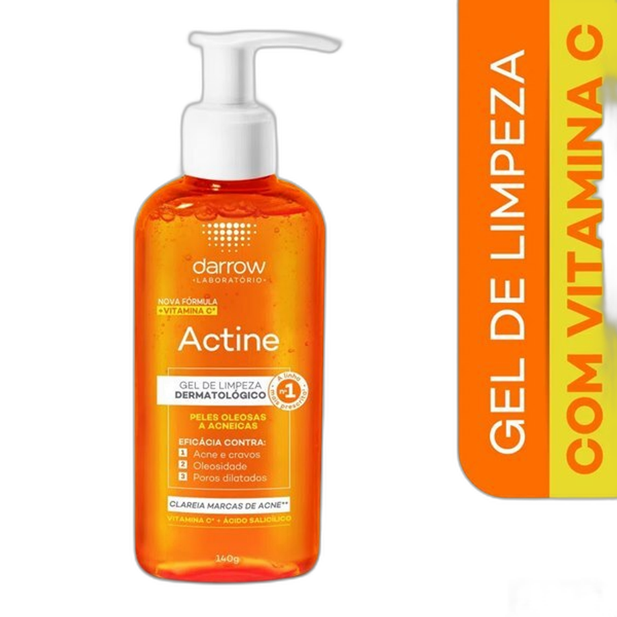 Gel de Limpeza Facial Darrow Actine para Peles Oleosas e Acneicas 140g