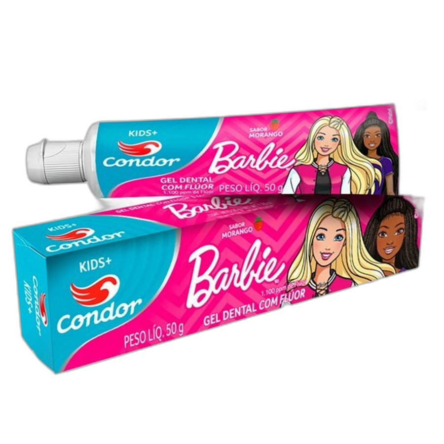 Pasta de Dente Infantil Condor Barbie Morango 50g