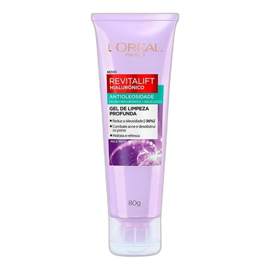 Gel de Limpeza Profunda L'oréal Paris Revitalift Hialurônico Antioleosidade 80g