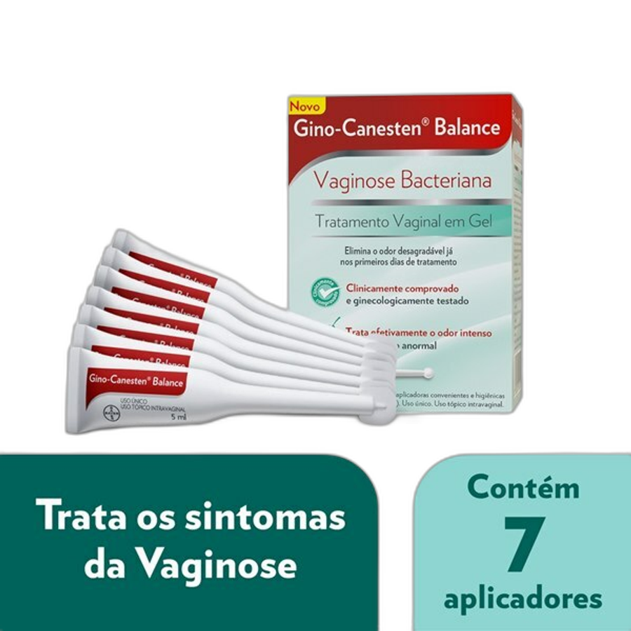 Tratamento da Vaginose Bacteriana Gino-Canesten Balance 7 Unidades 5ml Cada