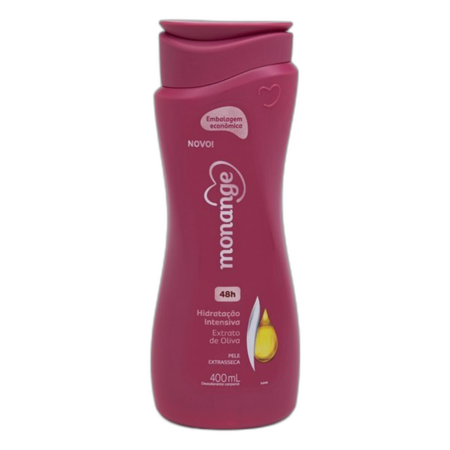 Hidratante Desodorante Corporal Monange Hidratação Intensiva Pele Extra Seca Extrato de Oliva 400ml