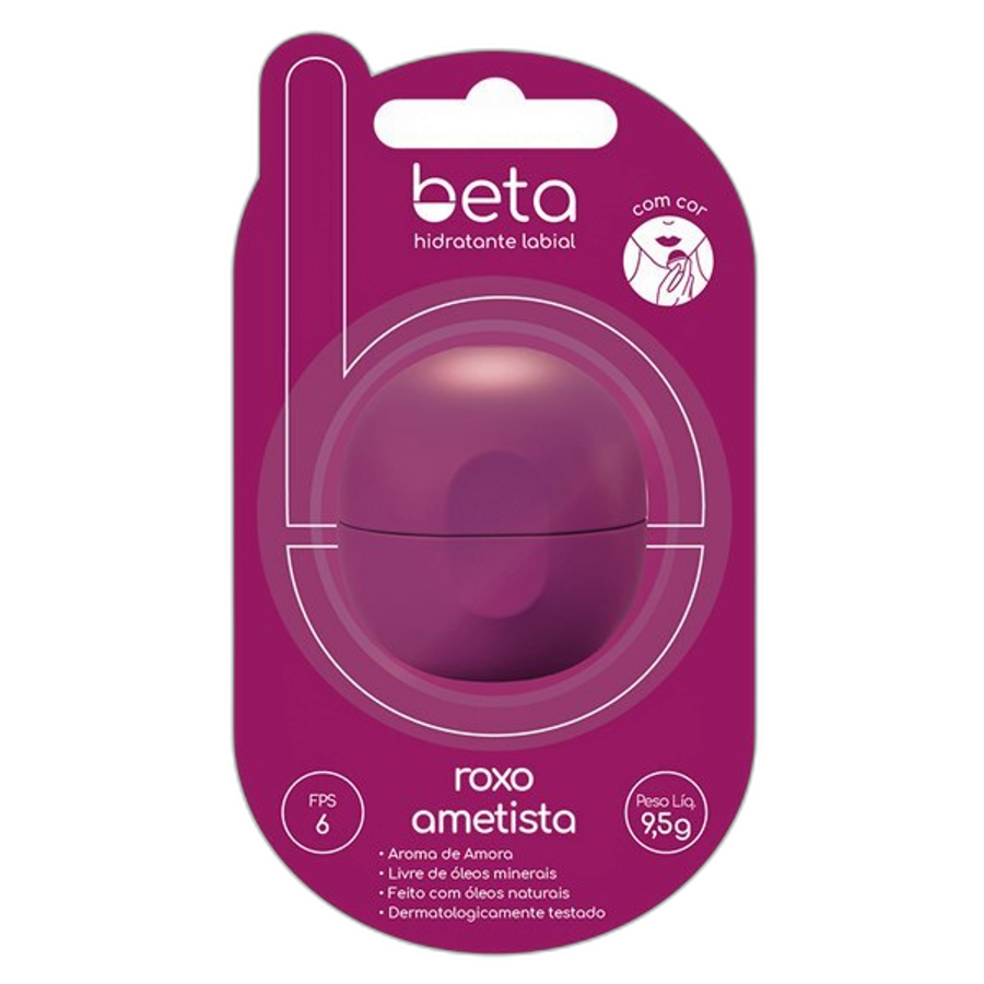 Hidratante Labial Beta Amora Roxo Ametista 9g