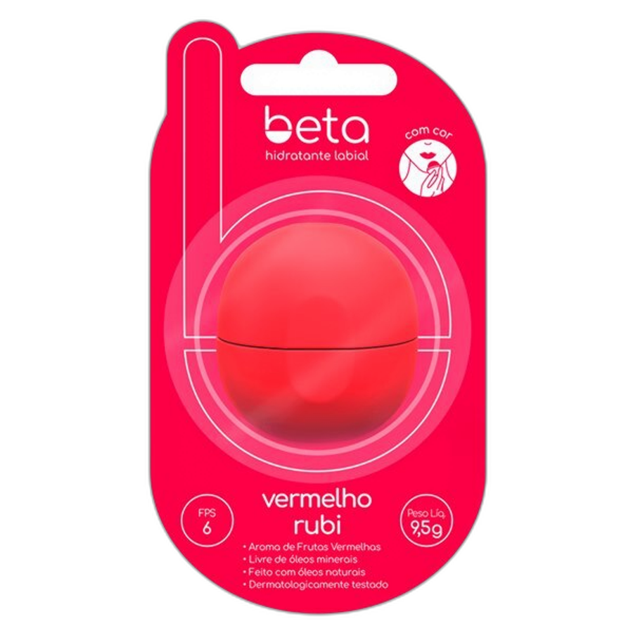 Hidratante Labial Beta Vermelho Rubi 9g