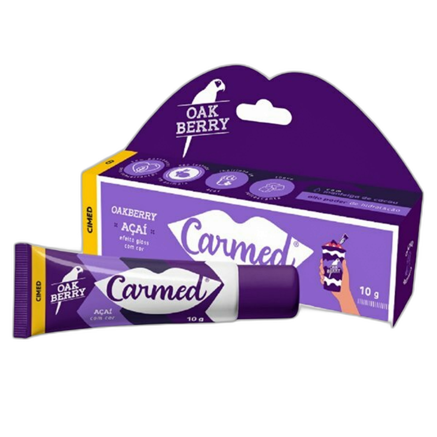 Hidratante Labial Carmed Açaí Oakberry com Cor 10g