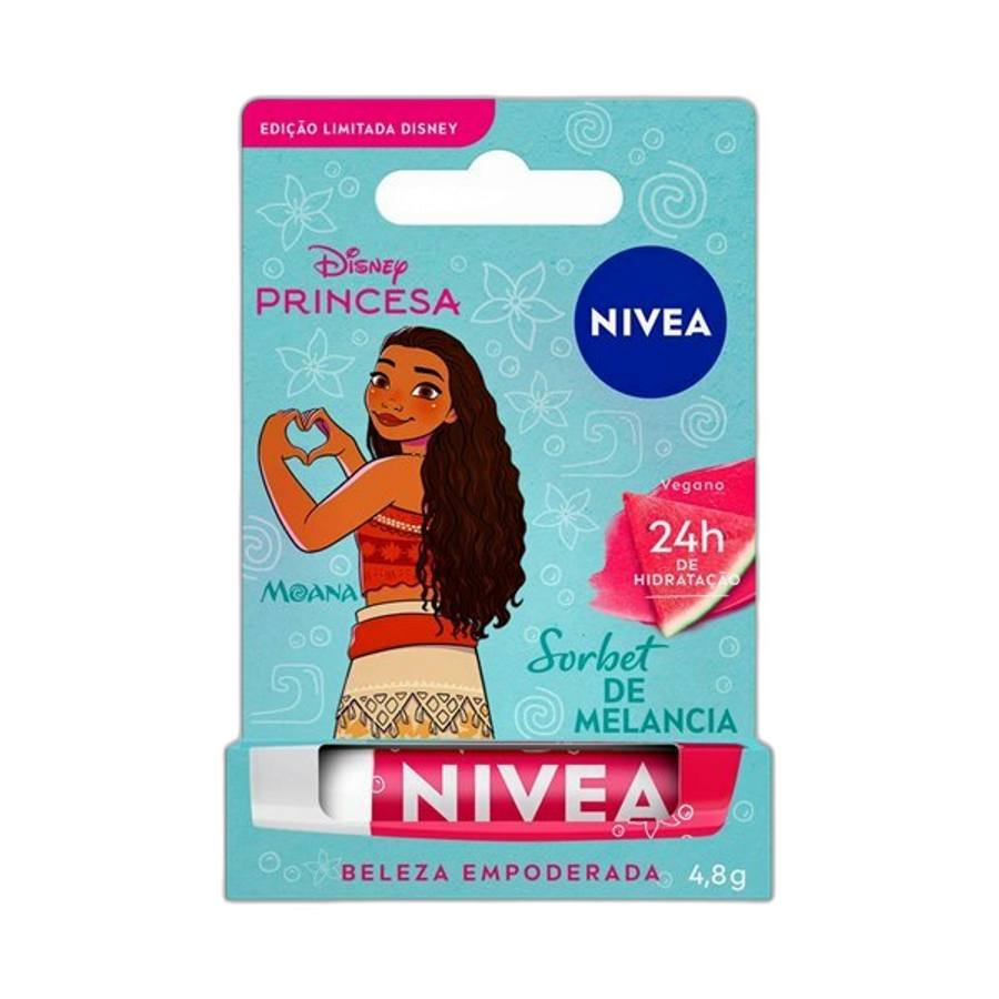 Hidratante Labial Nivea Sorbet de Melancia Ed. Limitada Disney® Princesa Moana 4,8g
