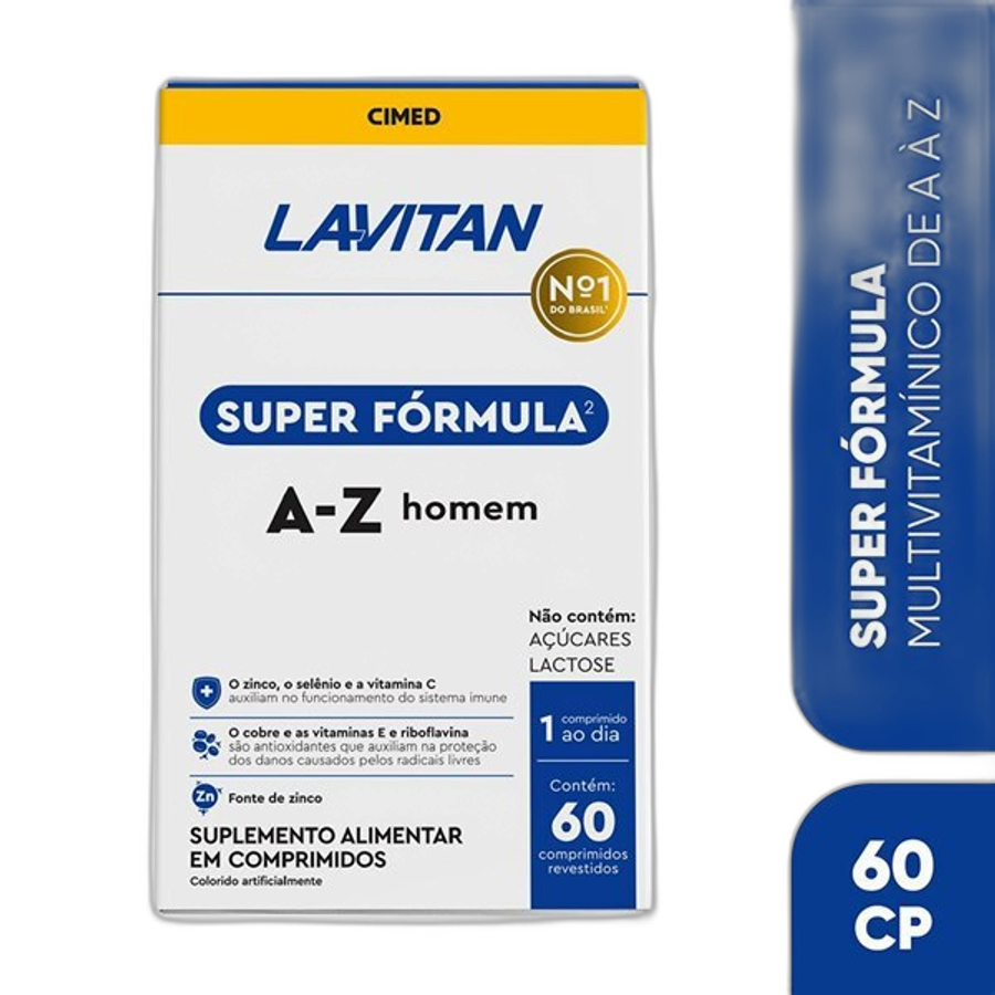 Multivitamínico Lavitan Super Fórmula A-Z + Homem 60 Comprimidos