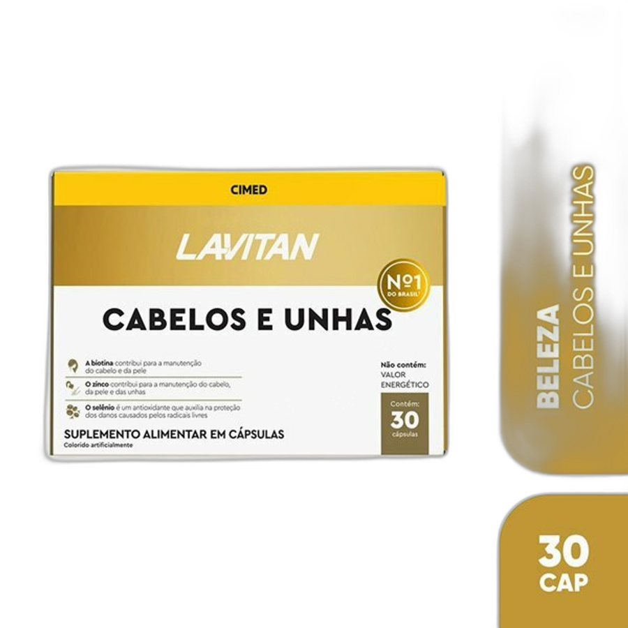 Suplemento Alimentar Lavitan Cabelos e Unhas 30 Cápsulas