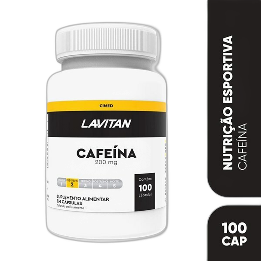 Cafeína 200mg Lavitan 100 Cápsulas