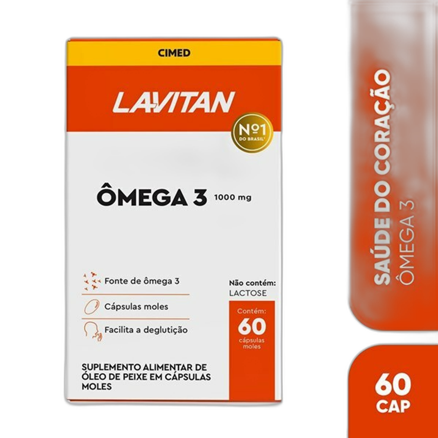 Suplemento Vitamínico Lavitan Ômega 3 1000mg com 60 Cápsulas Gelatinosas