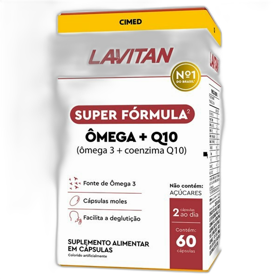 Suplemento Alimentar Lavitan Super Fórmula Ômega + Q10 60 Cápsulas