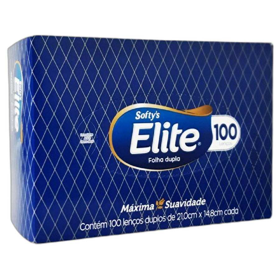 Lenço de Papel Elite Softy's Máxima Suavidade 100 Folhas 100 Unidades