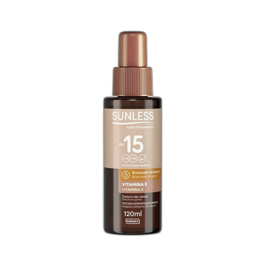 Loção Bronzeadora Sunless Vitamina e FPS15 120ml