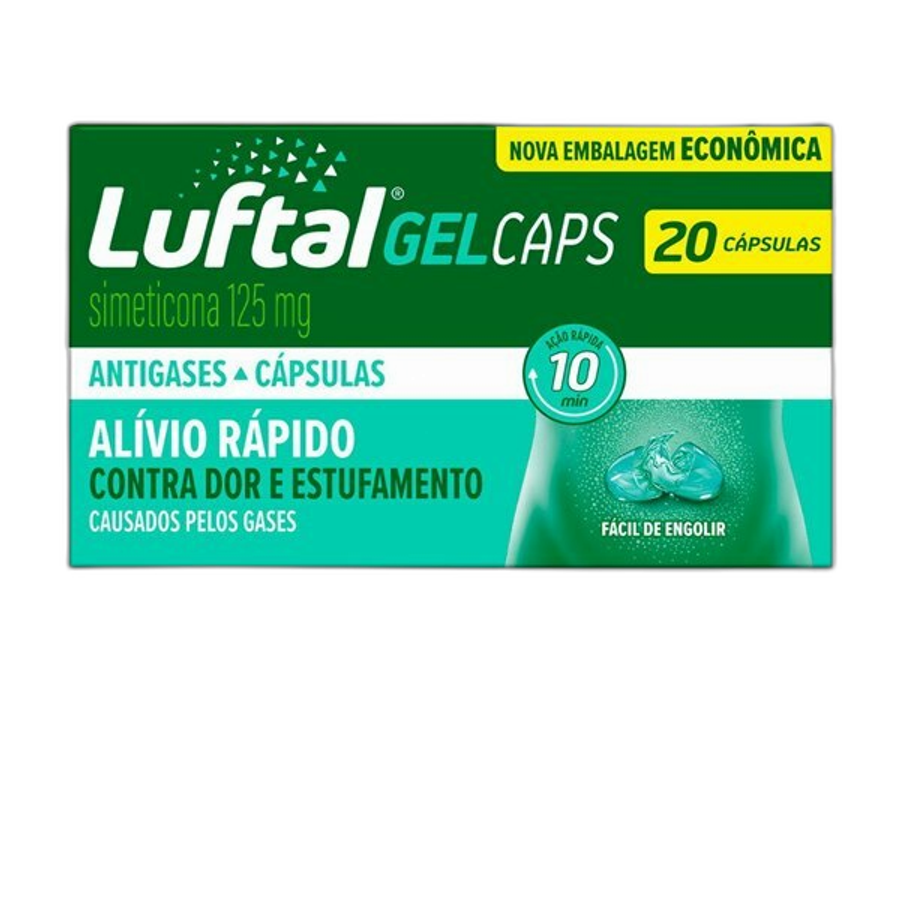 Antigases Luftal Gel Cápsulas Simeticona 125mg - 20 Cápsulas Gelatinosas