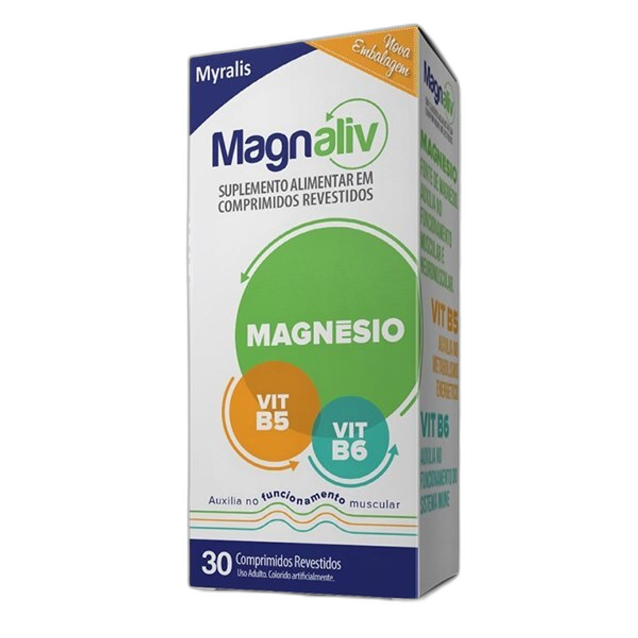 Magnaliv Suplemento Alimentar Magnésio Myralis 30 Comprimidos