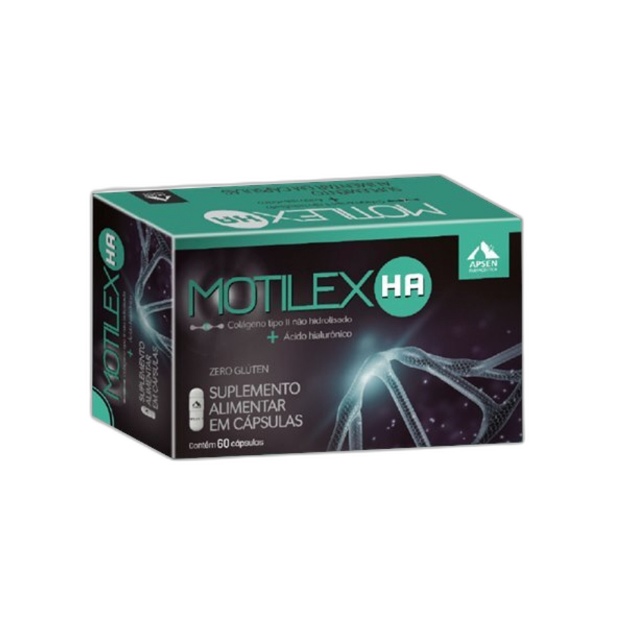 Suplemento Alimentar Apsen Motilex Ha Colágeno Não Hidrolisado + Ácido Hialurônico 60 Cápsulas