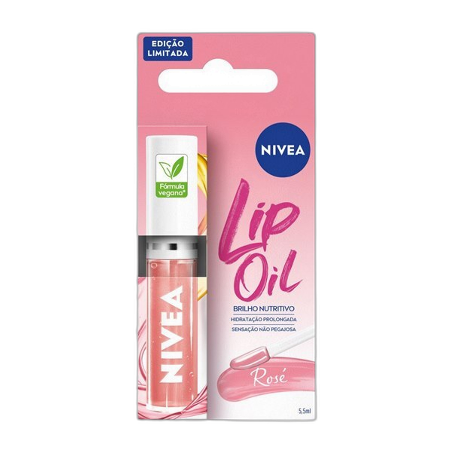 Hidratante Labial Lip Oil Nivea Brilho Nutritivo Rosé 5,5ml