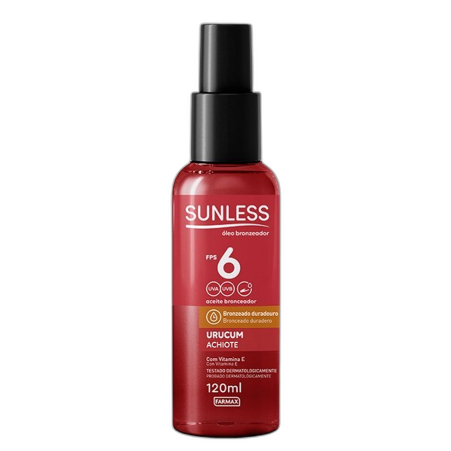 Óleo Bronzeador Sunless Urucum Achiote FPS6 120ml