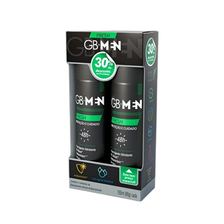 Kit Giovanna Baby Desodorante Aerossol Men Fresh 2 Unidades 150ml