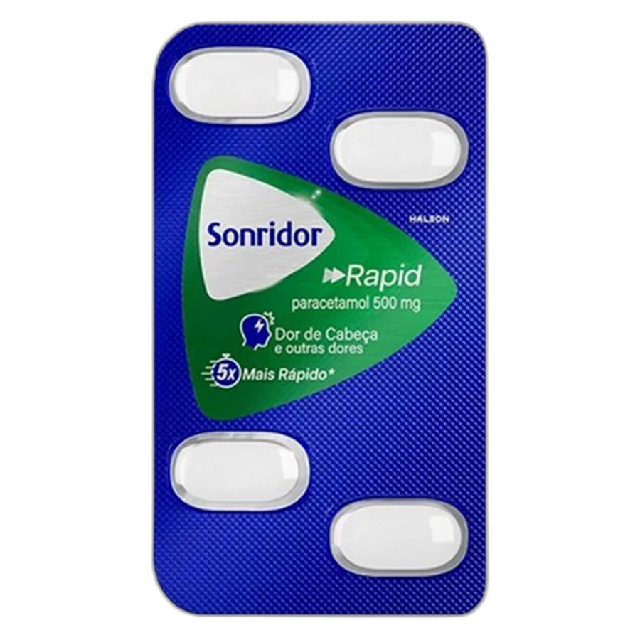 Analgésico e Antitérmico Sonridor Rapid 500mg 4 Comprimidos