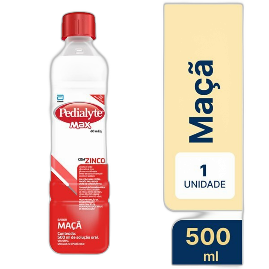 Bebida Repositora Hidroeletrolítico Pedialyte Max Maçã 500ml