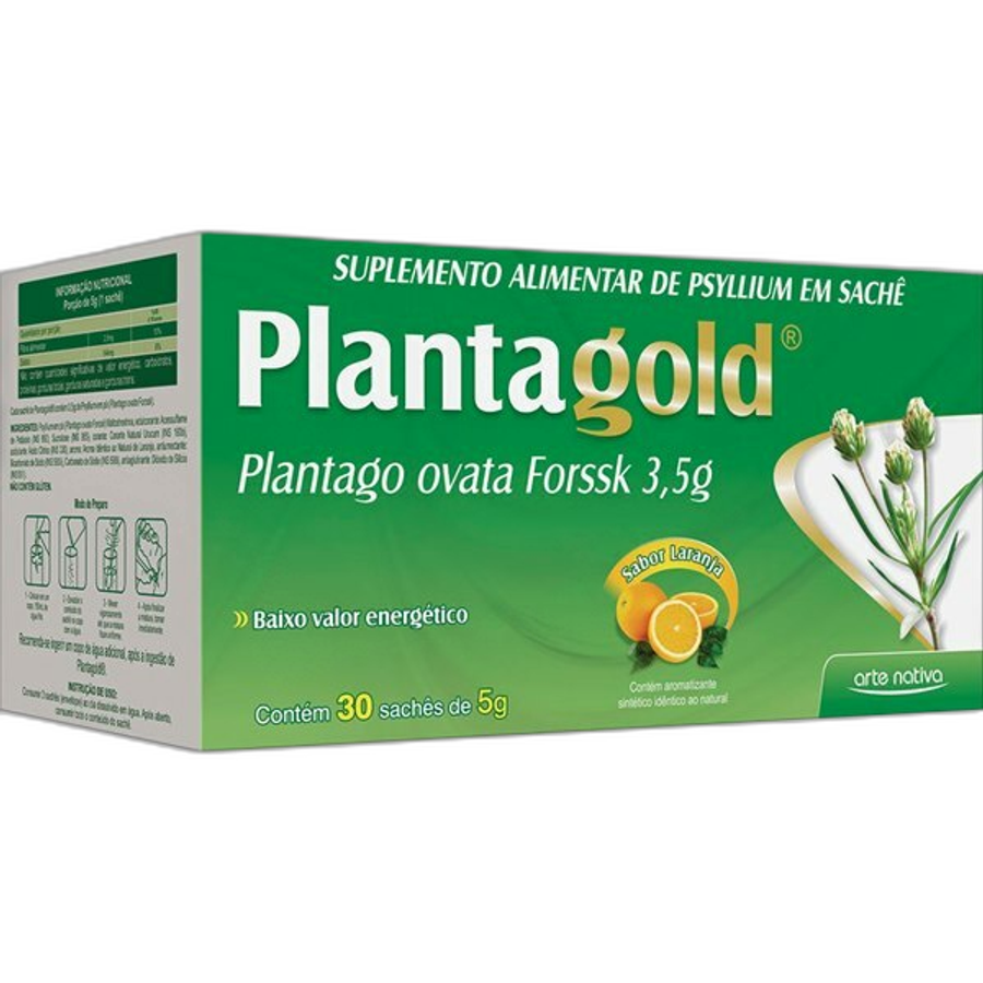 PLANTAGOLD PSYLLIUM 30SACHES LARANJA