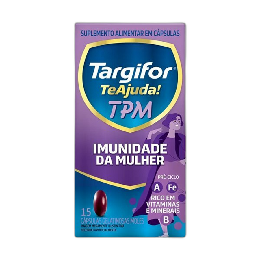 Suplemento Alimentar Targifor Te Ajuda Tpm Imunidade da Mulher 15 Cápsulas