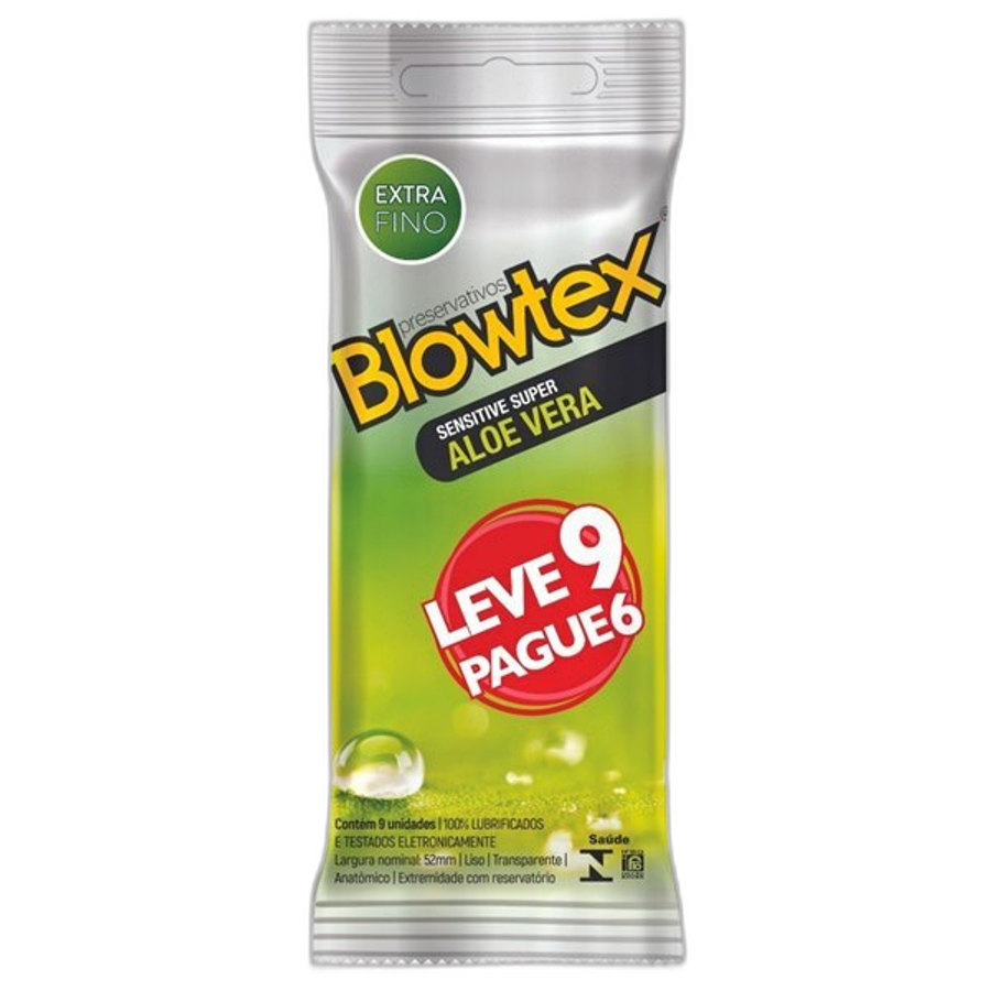 Preservativo Blowtex Super Sensitive Aloe Vera 9 Unidades