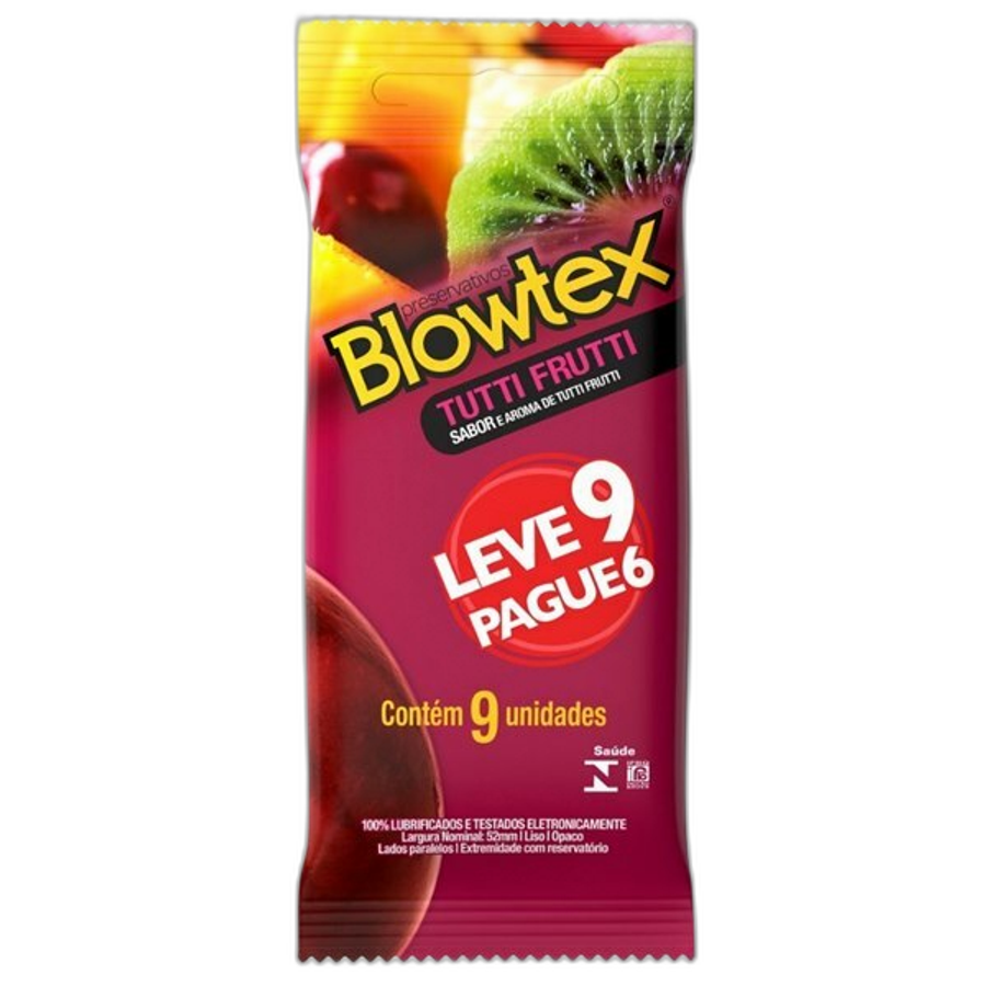 Preservativo Blowtex Sabor Tutti Frutti 9 Unidades