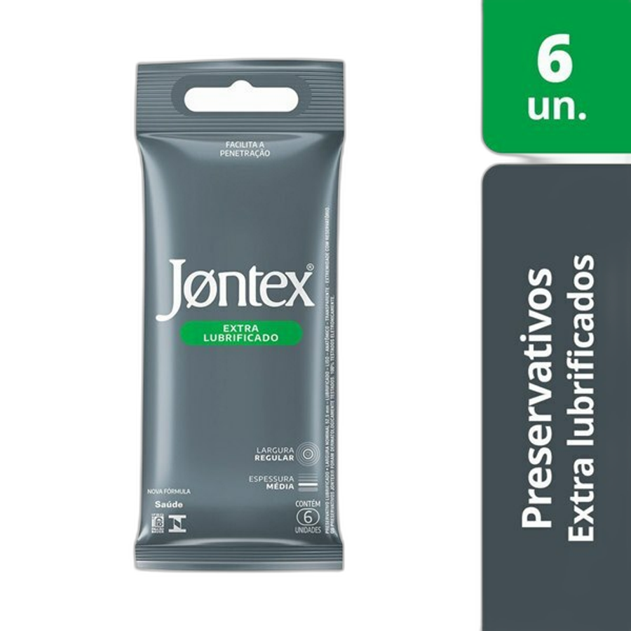 Preservativo Camisinha Masculina Jontex Extra Lubrificado 6 Unidades