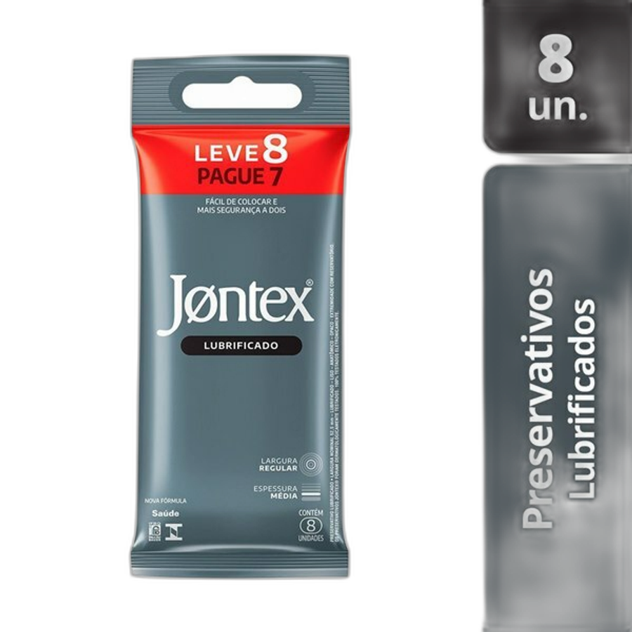 Preservativo Camisinha Jontex Lubrificado 8 Unidades