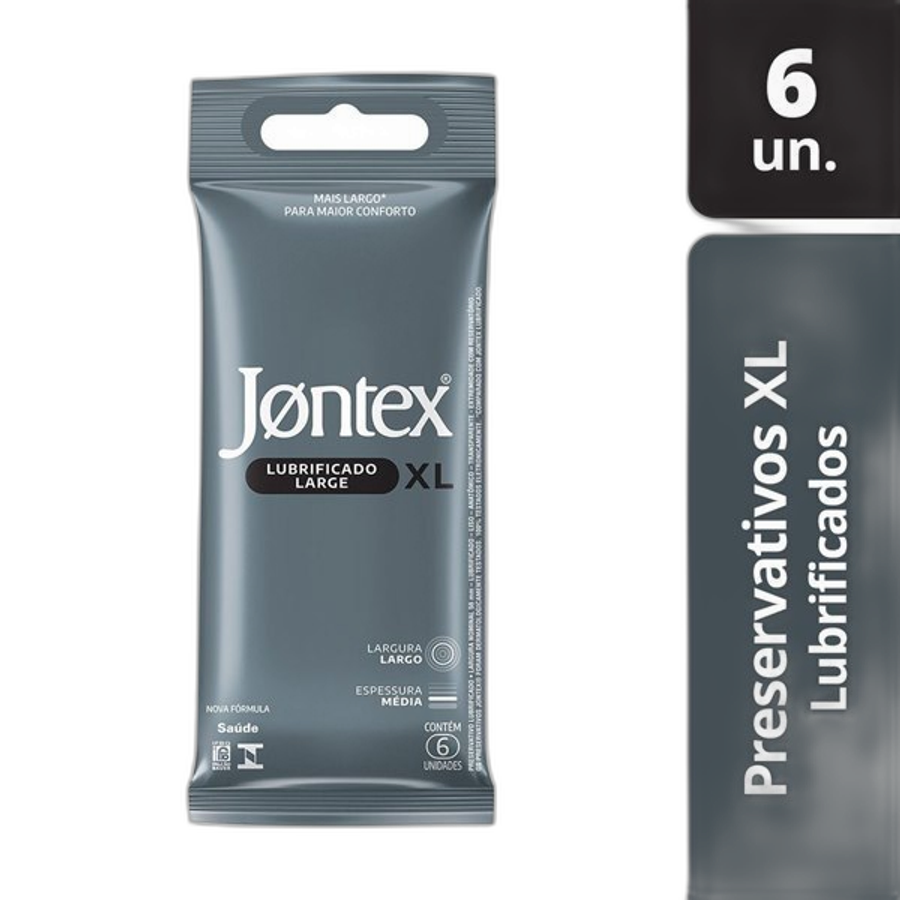 Preservativo Camisinha Masculina Jontex Xl Lubrificado 6 Unidades