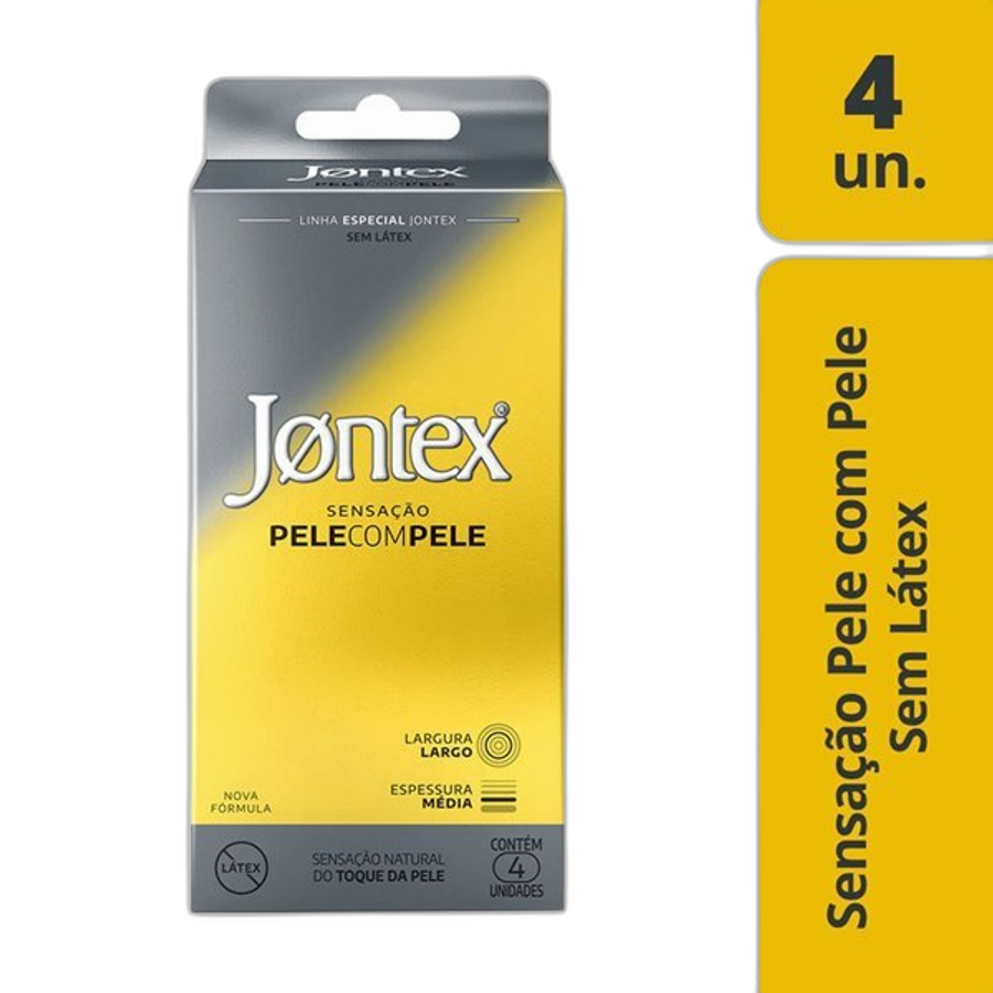 Preservativo Camisinha Masculina Jontex Sensação Pele com Pele 4 Unidades