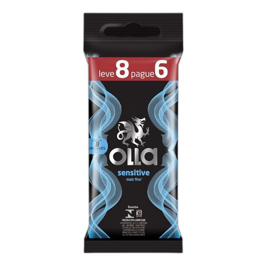 Preservativo Lubrificado Olla Sensitive 8 Unidades