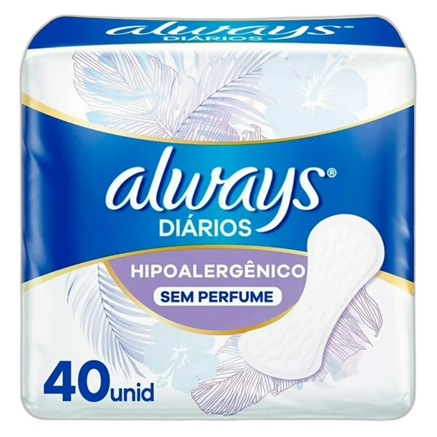 Protetor Diário Sensitive Always Simples 40 Unidades Unidades