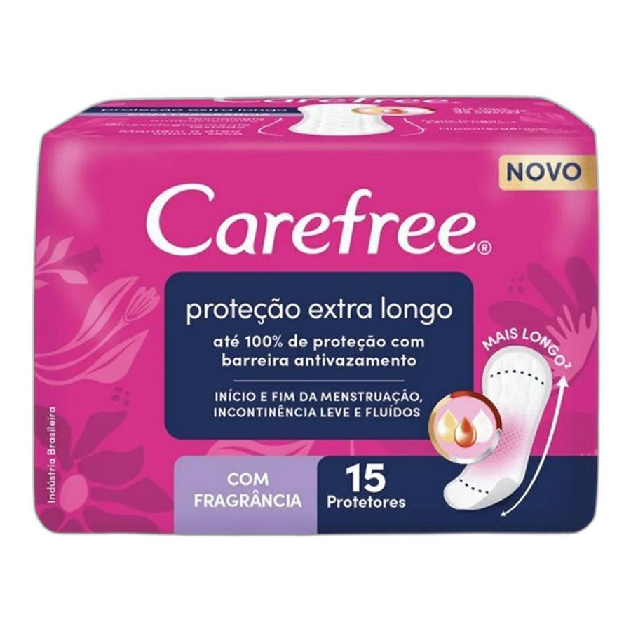 PROTETOR DIARIO CAREFREE PROTEçãO LONGO C/15UND
