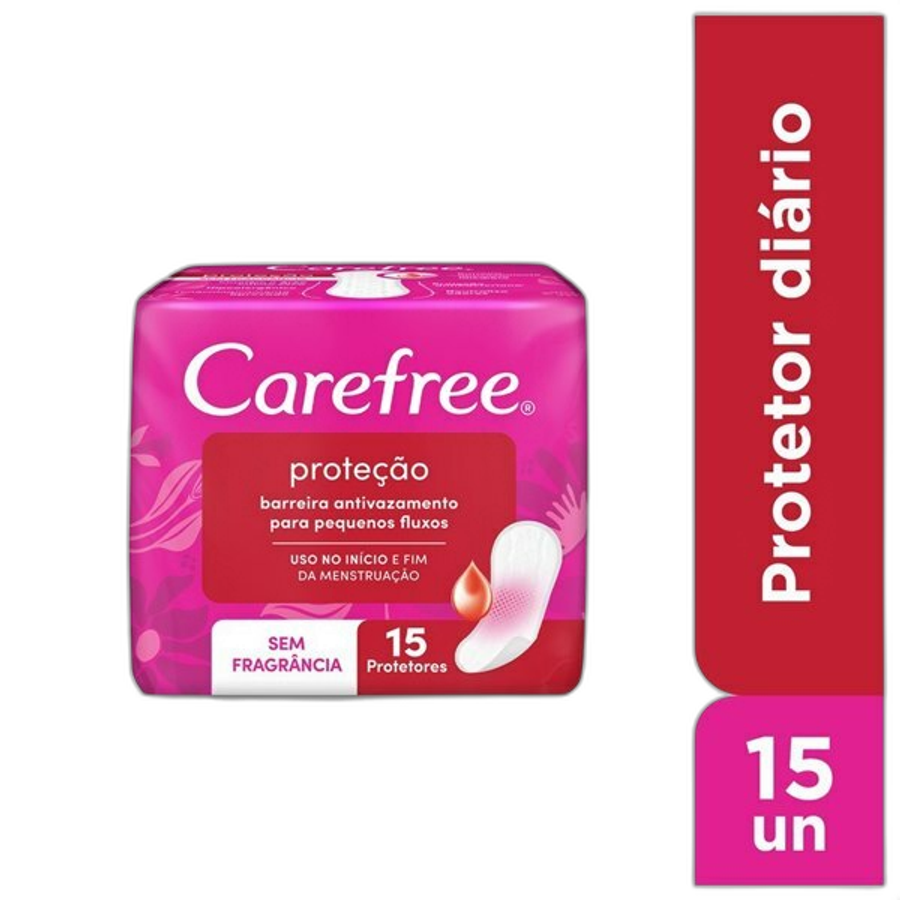 Protetor Diário Carefree Proteção Sem Fragrância 15 Unidades