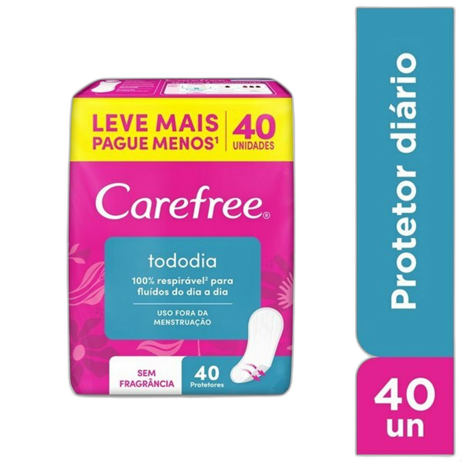 Protetor Diário Carefree Todo Dia Sem Fragrância 40 Unidades