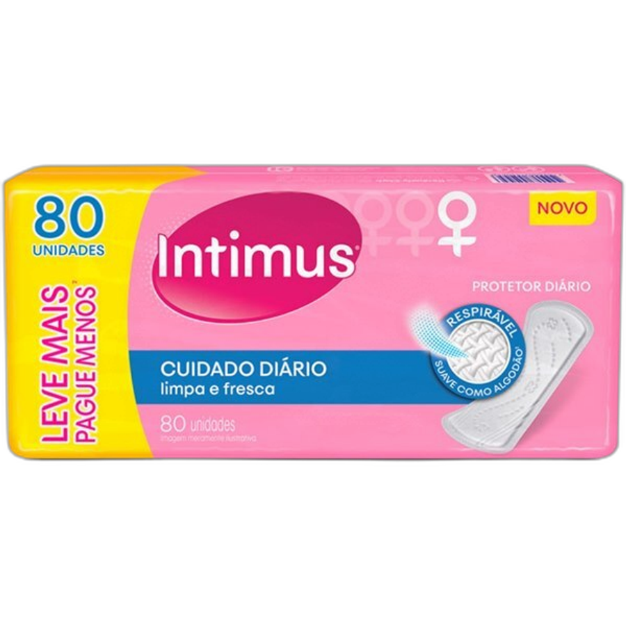 Absorvente Protetor Diário Intimus® Cuidado Diário 80 Unidades