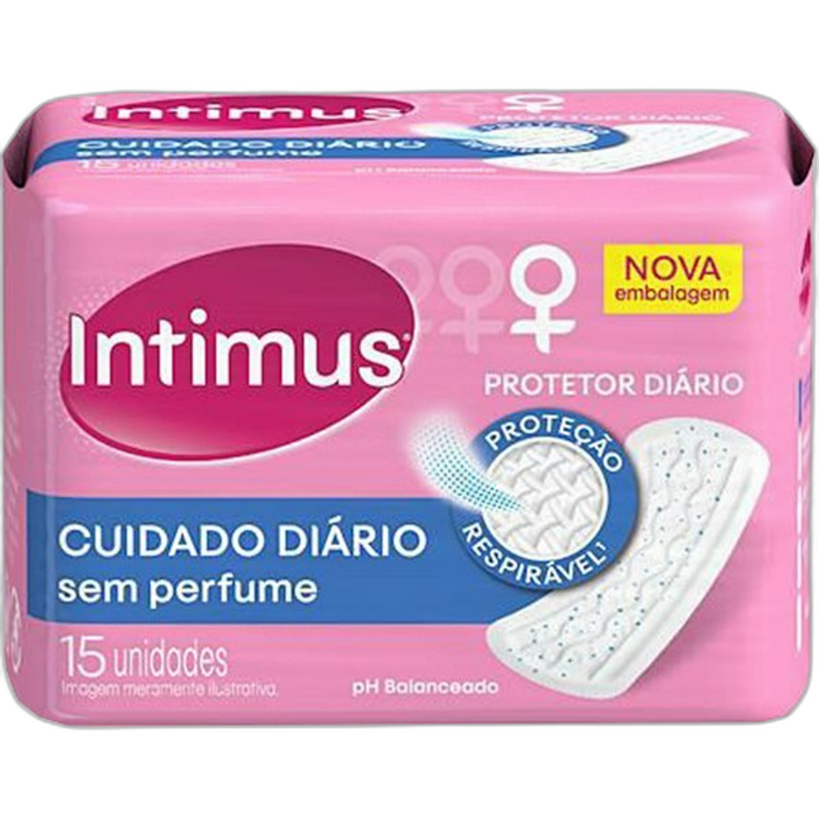 Absorvente Intimus Protetor Diário Sem Abas Sem Perfume 15 Unidades