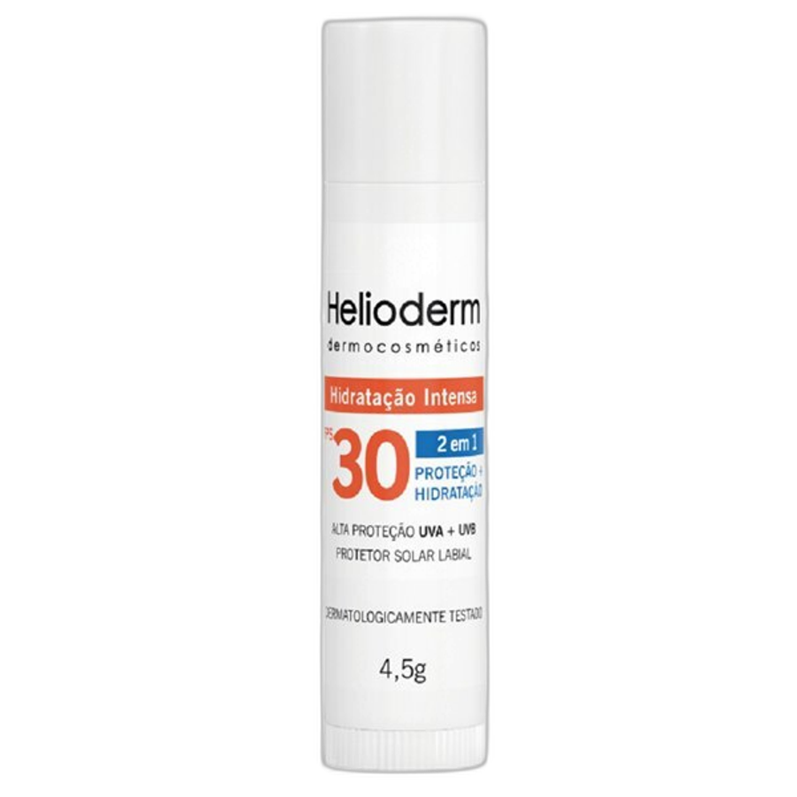 Protetor Solar Labial Helioderm FPS30 2 em 1 Bastão 4,5g