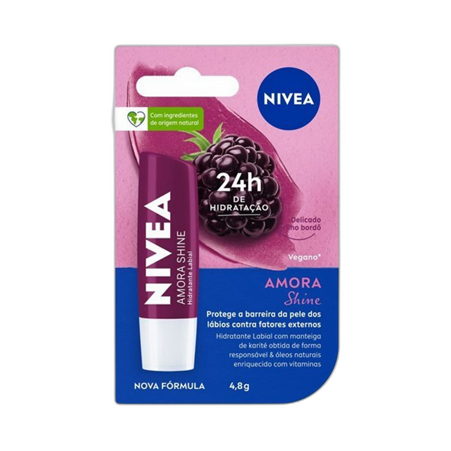 Hidratante Labial Nivea Amora Shine Hidratação Profunda 4,8g
