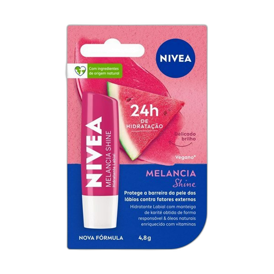 Hidratante Labial Nivea Melancia Shine Hidratação Profunda 4,8g
