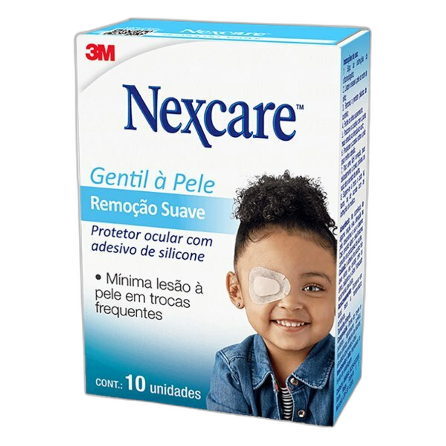 Protetor Ocular Infantil Nexcare Remoção Suave Gentil À Pele 10 Unidades