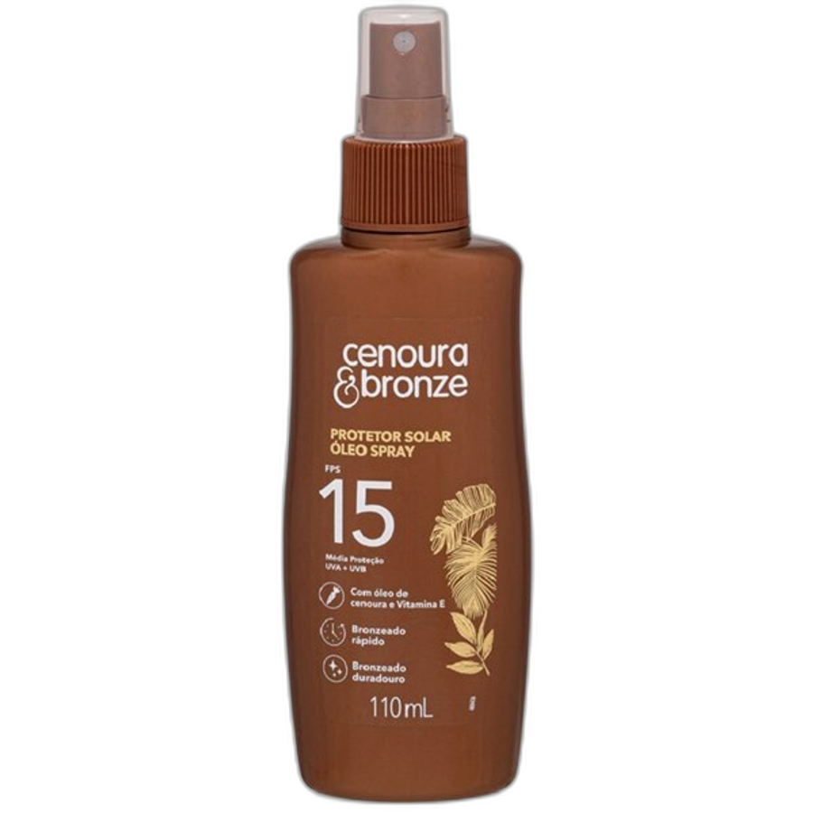 Bronzeador Óleo FPS15 Cenoura & Bronze Frasco 110ml Spray