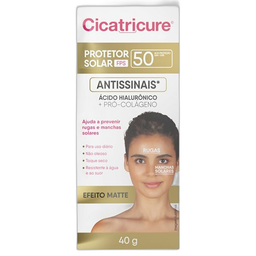 Protetor Solar Cicatricure Antissinais Efeito Matte FPS50 40g