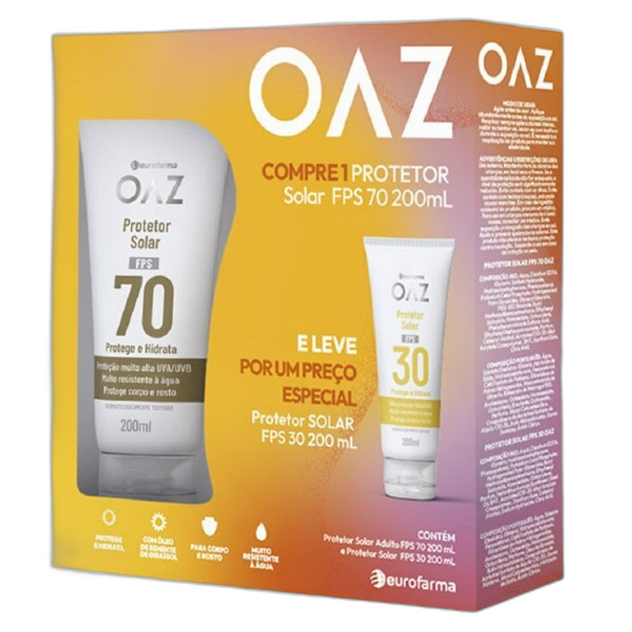 Kit Oaz Protetor Solar FPS70 200ml + Protetor Solar FPS30 200ml