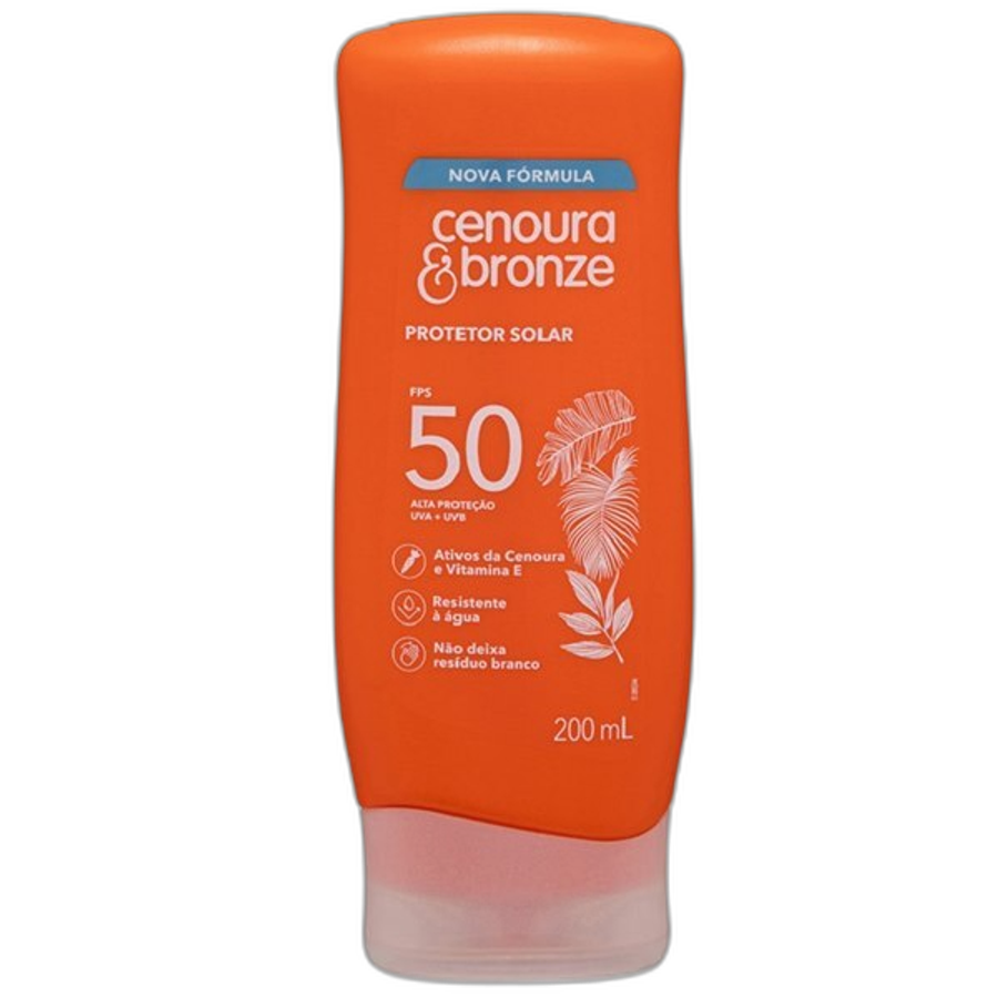 Protetor Solar Loção FPS50 Cenoura & Bronze Frasco 200ml