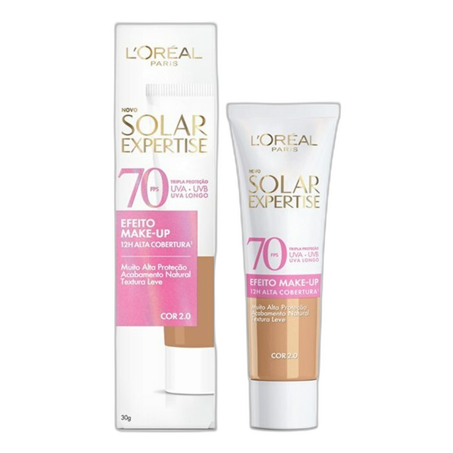 Protetor Solar L'oréal Paris Solar Expertise FPS70 Efeito Make-Up com Cor 2.0 30g