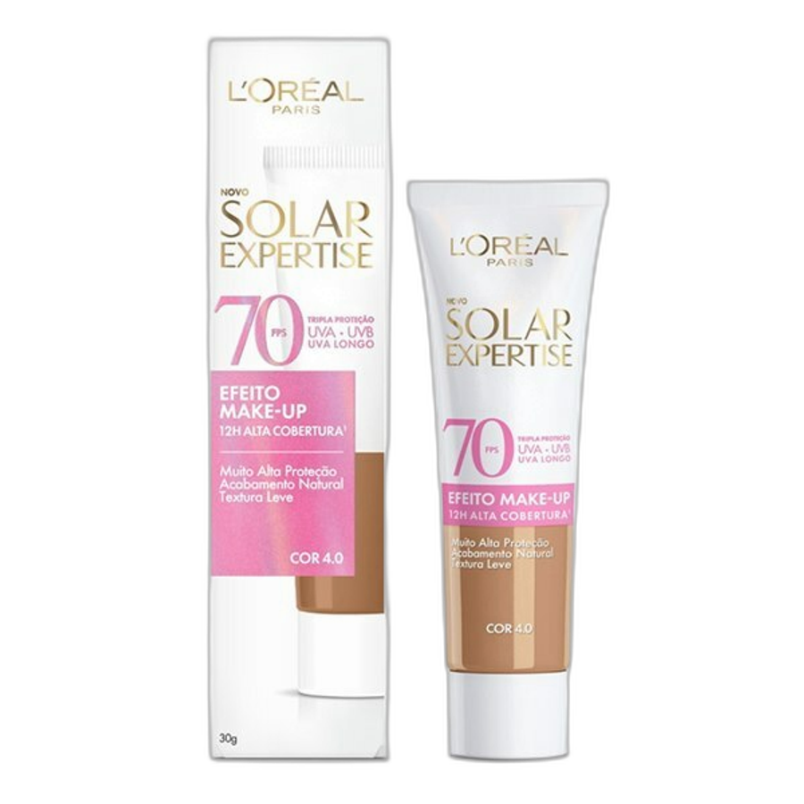 Protetor Solar Efeito Make-Up com Cor 4.0 FPS 70l'oréal Paris Solar Expertise 30g