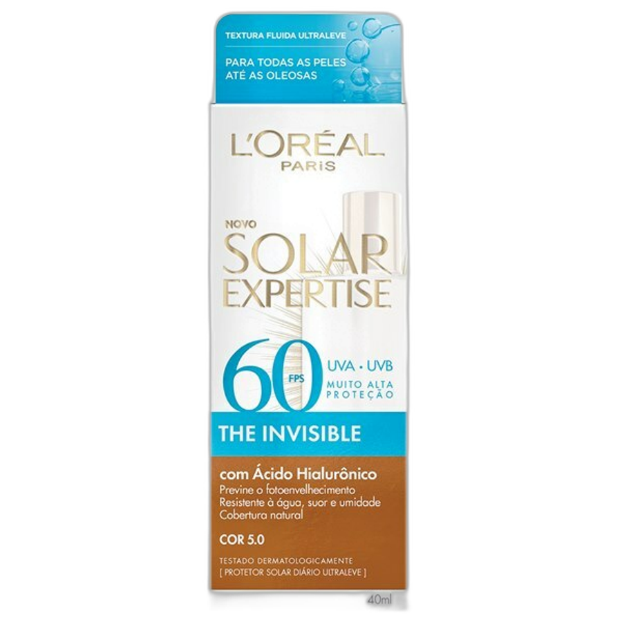 Protetor Solar Facial L'oréal Paris Solar Expertise The Invisible com Cor 5.0 FPS60 40ml